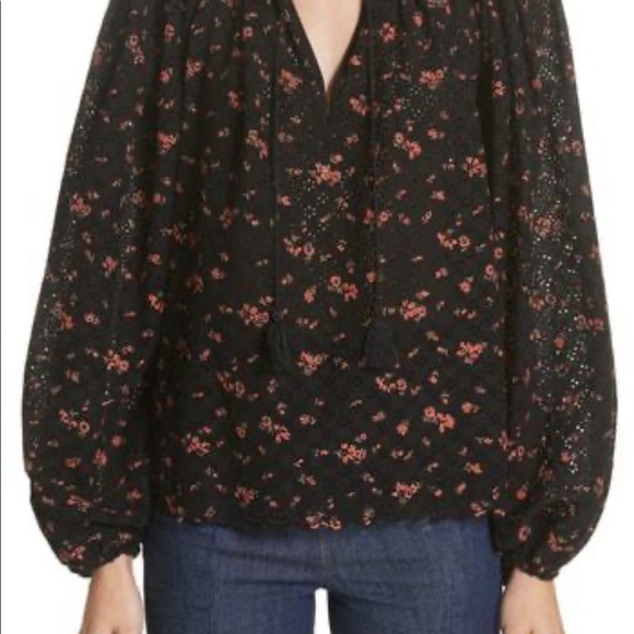 Ulla Johnson Siarah Blouse - Black Floral - Picture 7 of 7